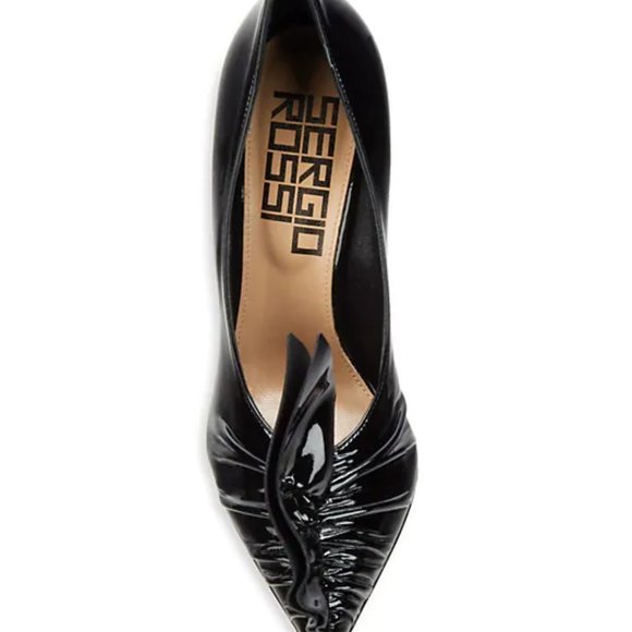 NIB-SERGIO ROSSI Ruched Patent Leather Pumps - Picture 6 of 8